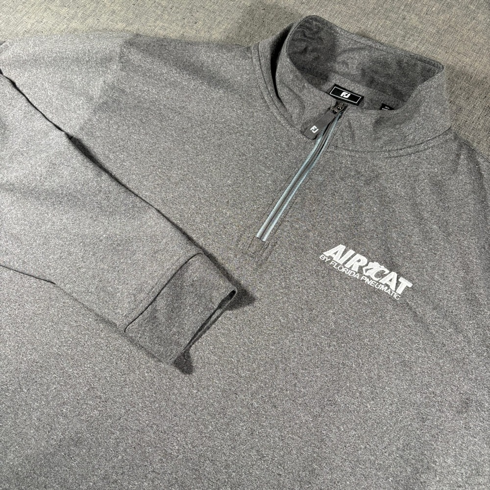 FootJoy Pullover Mens XL Gray 1/4 Zip Terry Cloth Performance Long Sleeve Mock